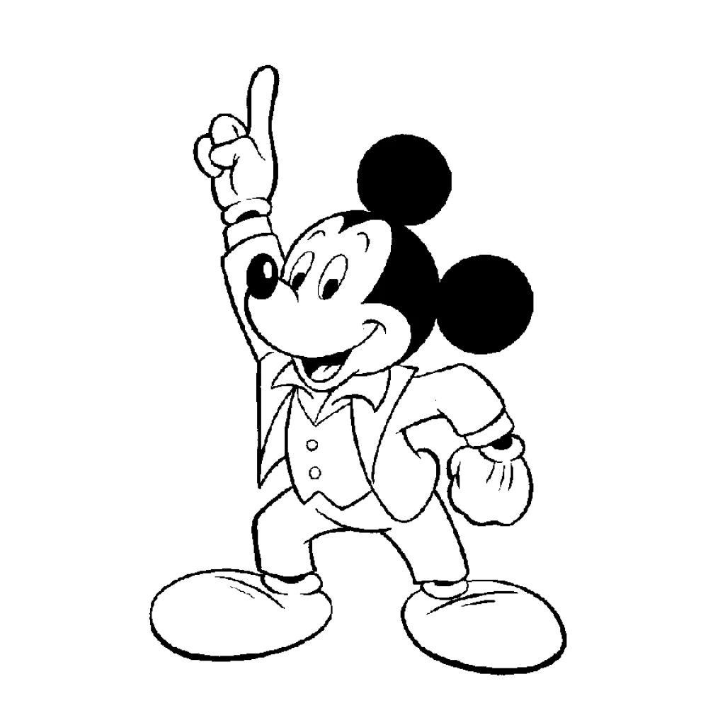Mickey Mouse coloring page to print for free