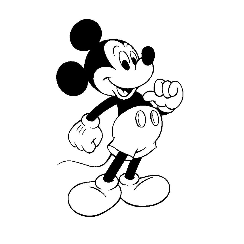 Mickey Mouse coloring page to print for free