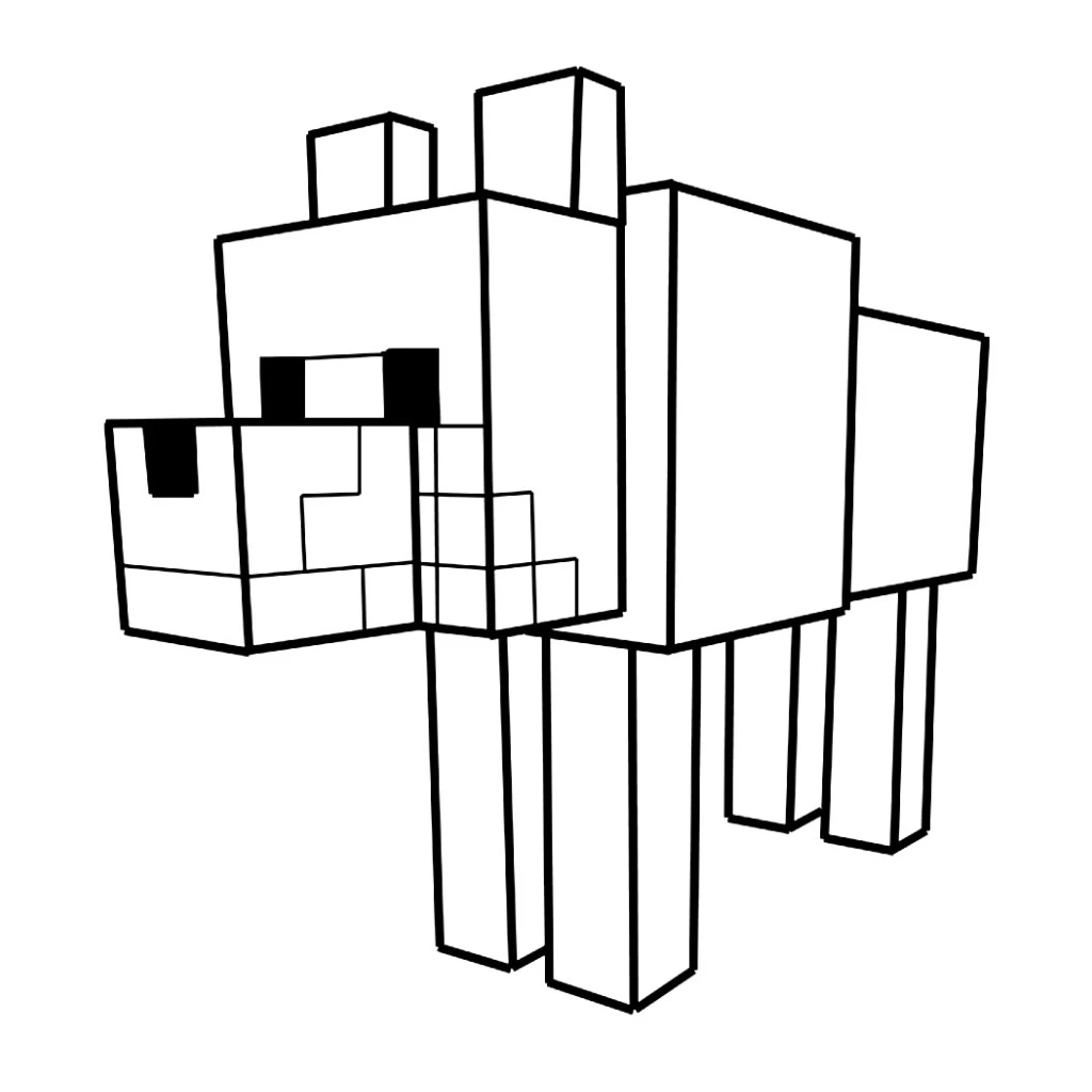 Dibujo de Perro En Estilo Pixelado para colorear e imprimir gratis