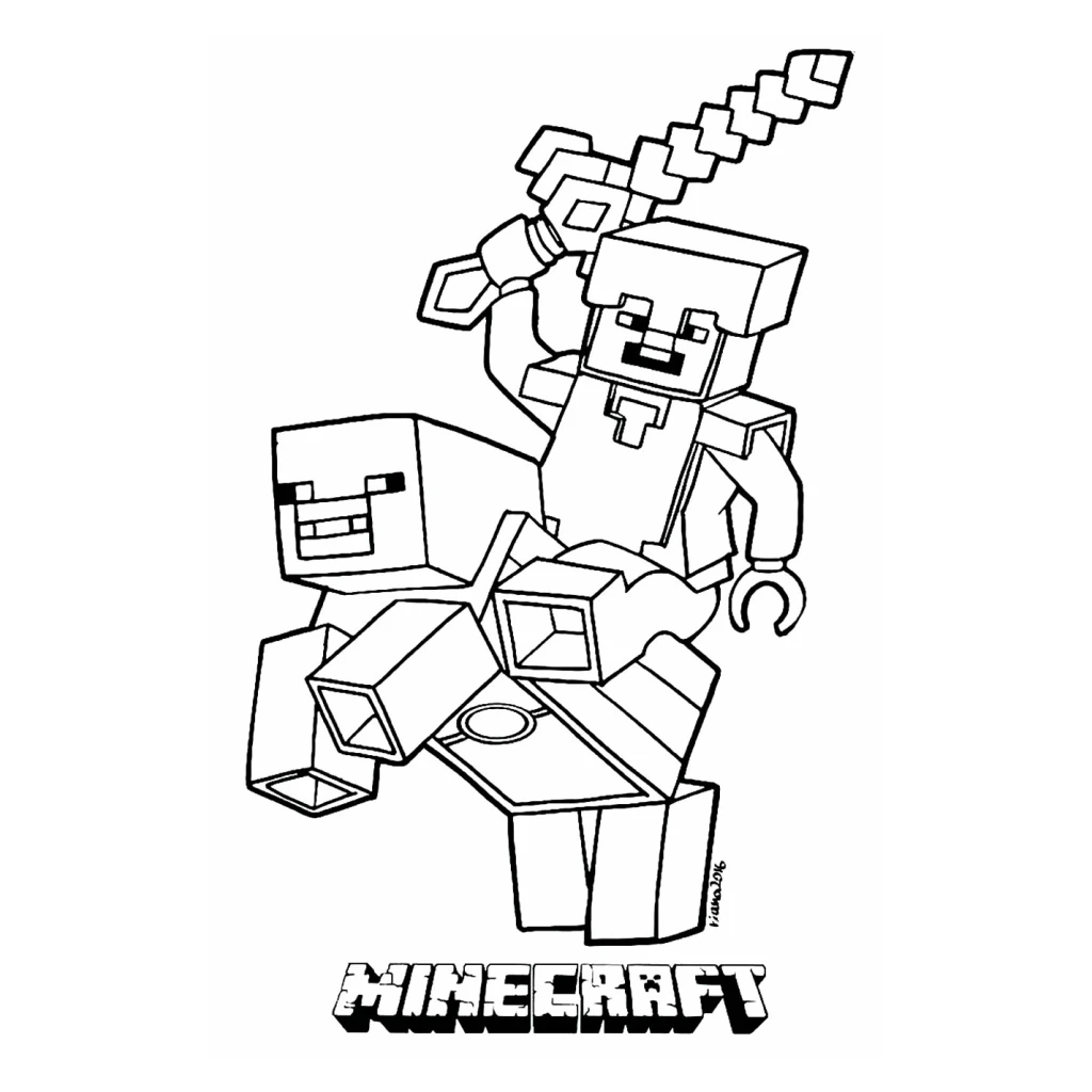 Desenho de Minecraft para colorir e imprimir grátis