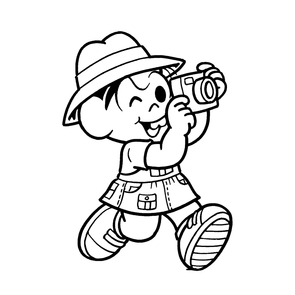 Monica the Photographer coloring page to print for free