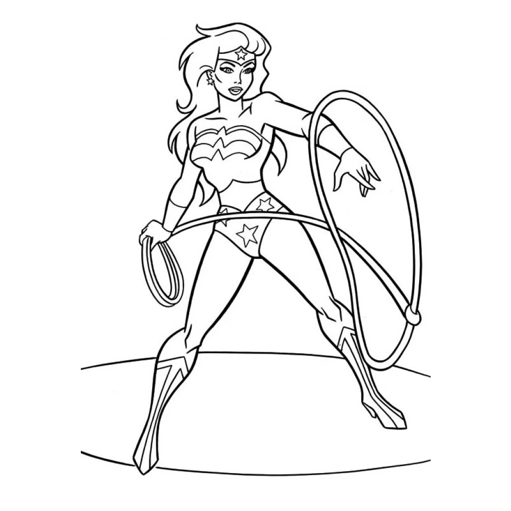 Dibujo de Mujer Maravilla con látigo para colorear e imprimir gratis