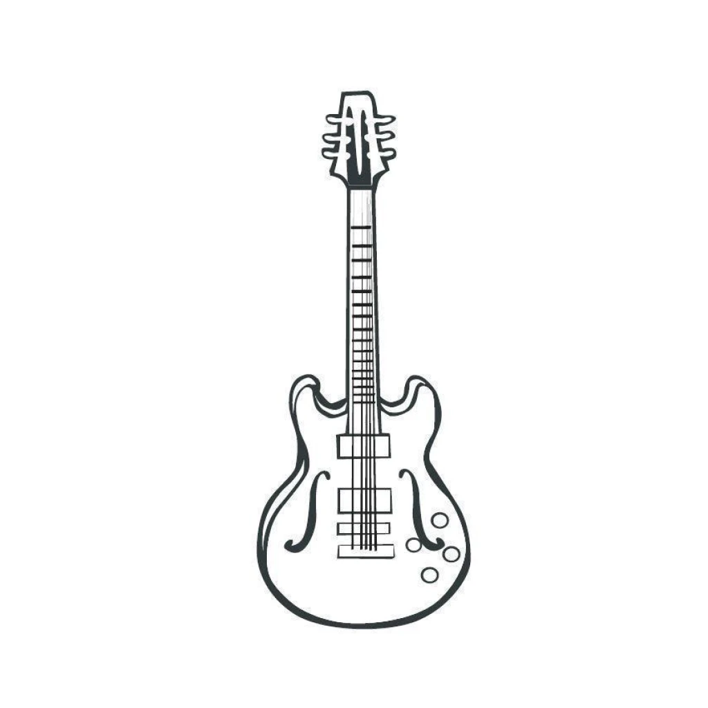 Desenho de Violão para colorir e imprimir grátis