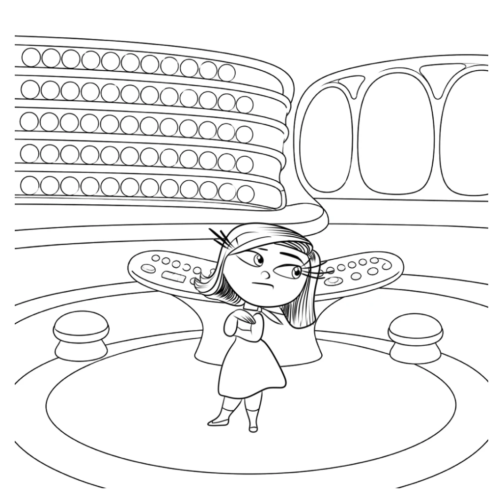 Dibujo de Asco Divertido en una Sala de Control para colorear e imprimir gratis