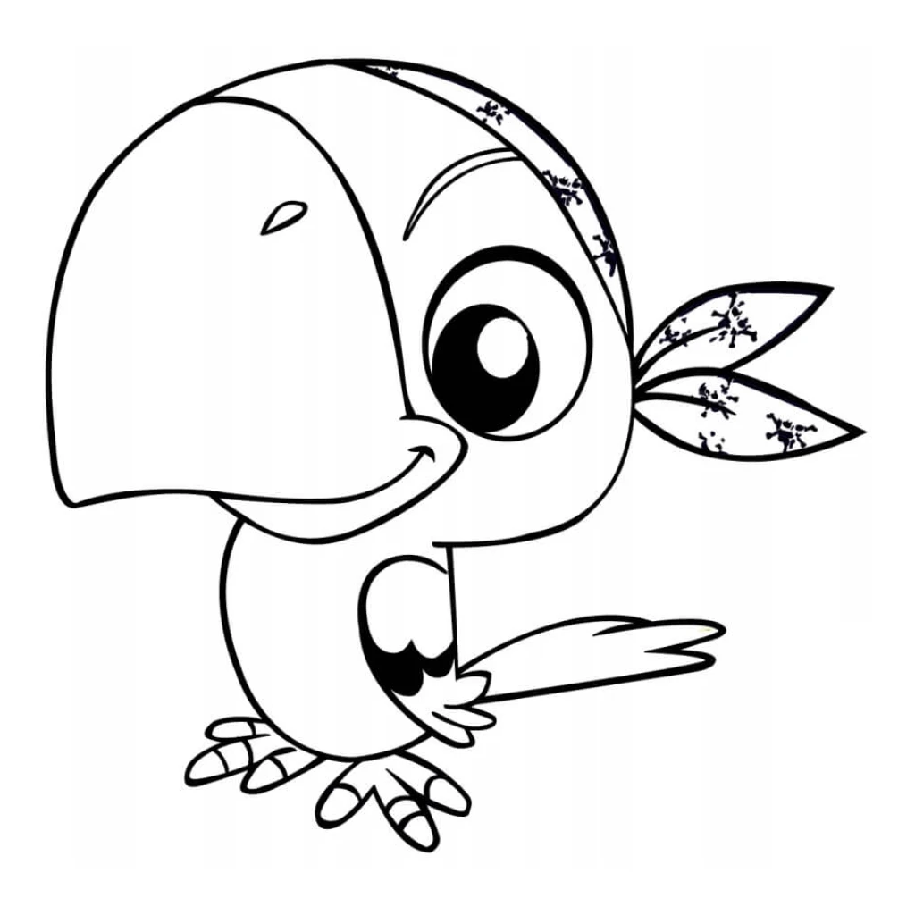 Parrot coloring page to print for free