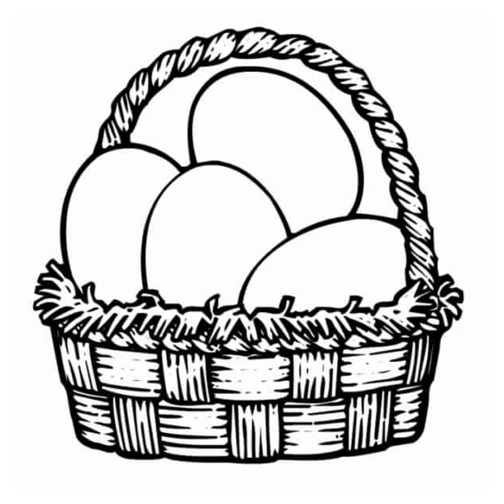 Desenho de Cesta De Ovos De Páscoa para colorir e imprimir grátis