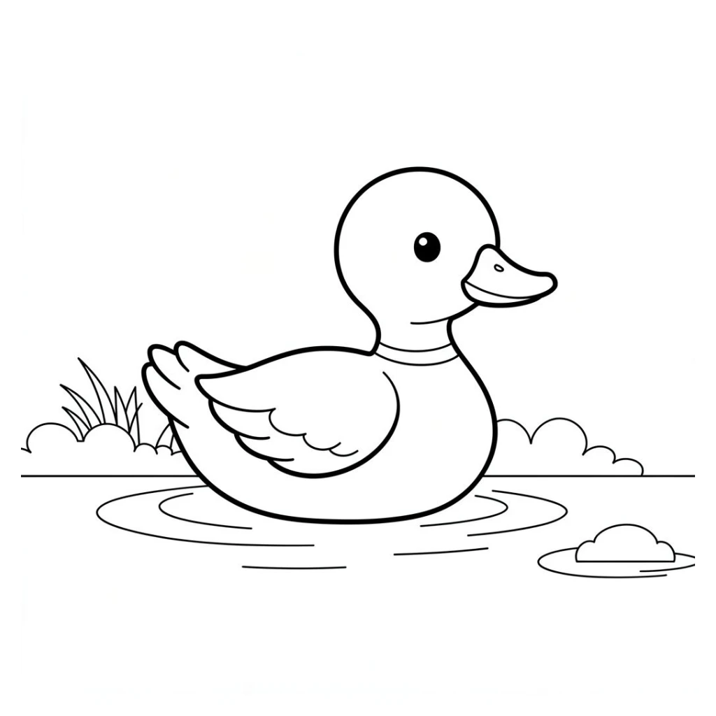 Desenho de Pato Super Simples para colorir e imprimir grátis