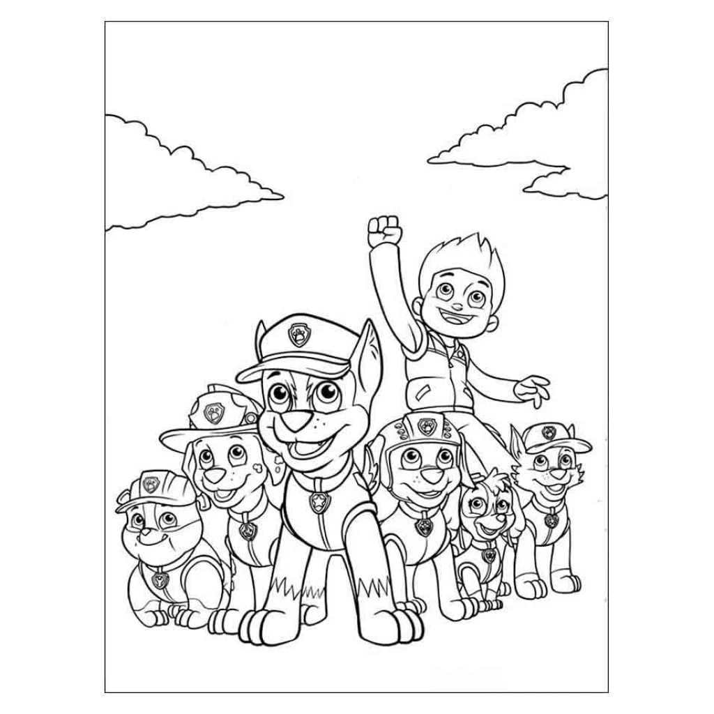 Paw Patrol coloring page to print for free