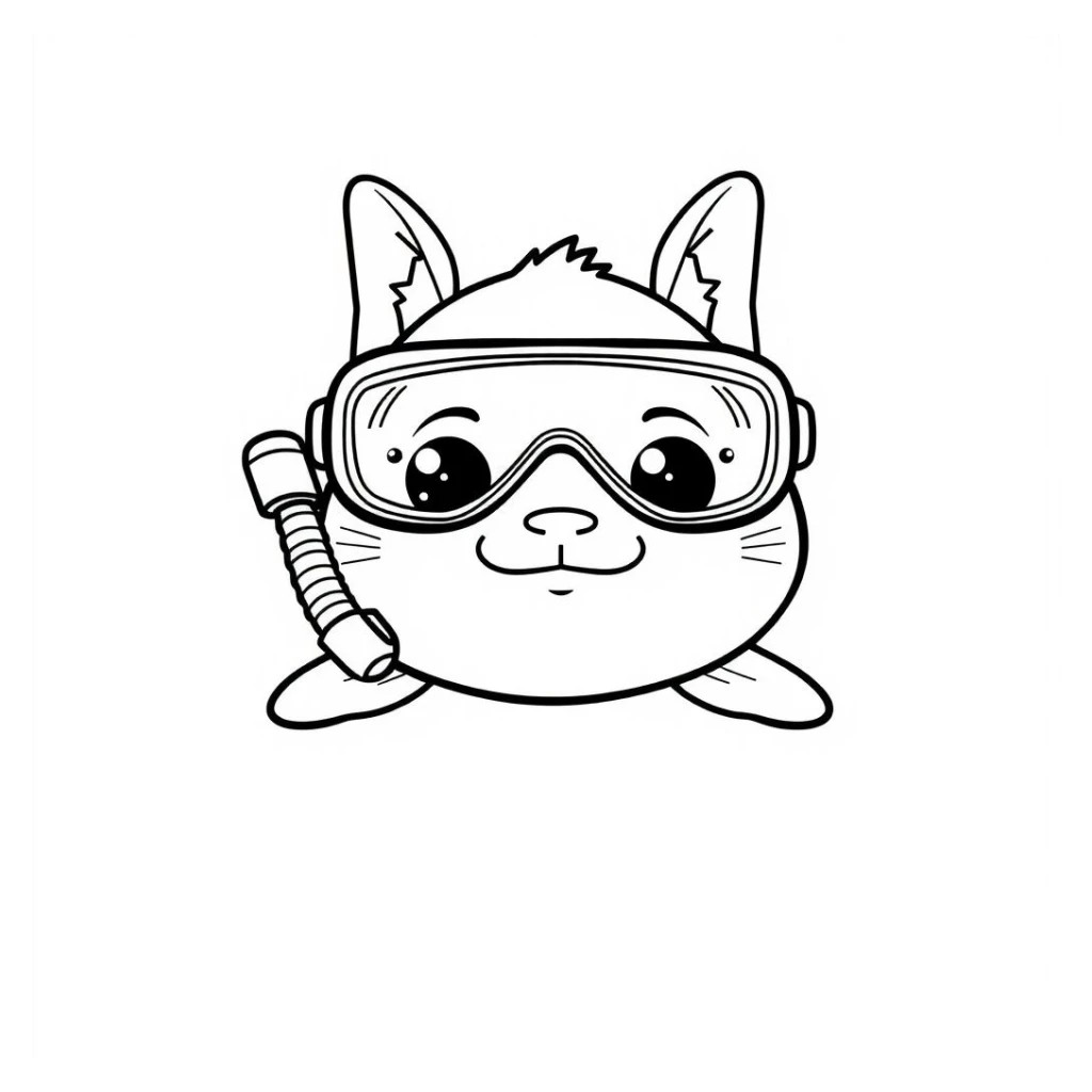 Dibujo de Pez Gato Buceador para colorear e imprimir gratis