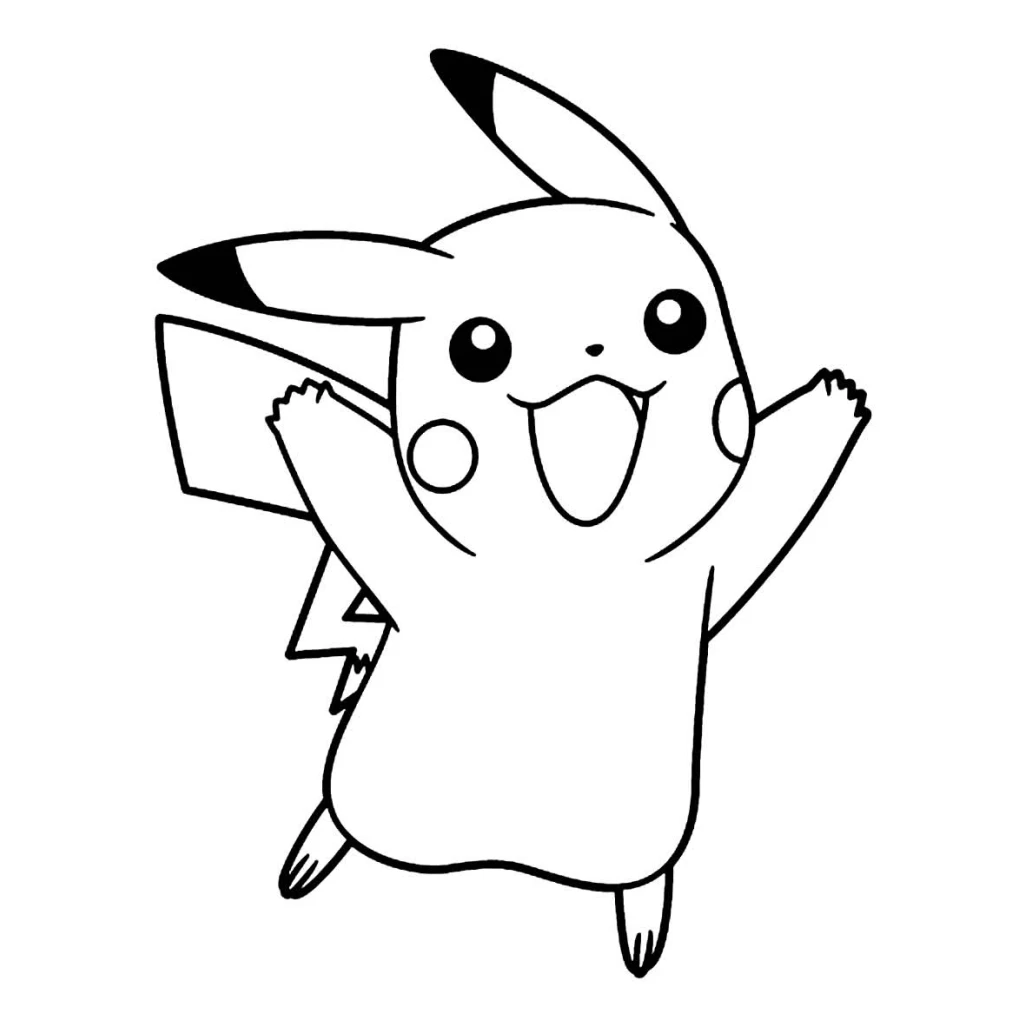 Dibujo de Pikachu para colorear e imprimir gratis