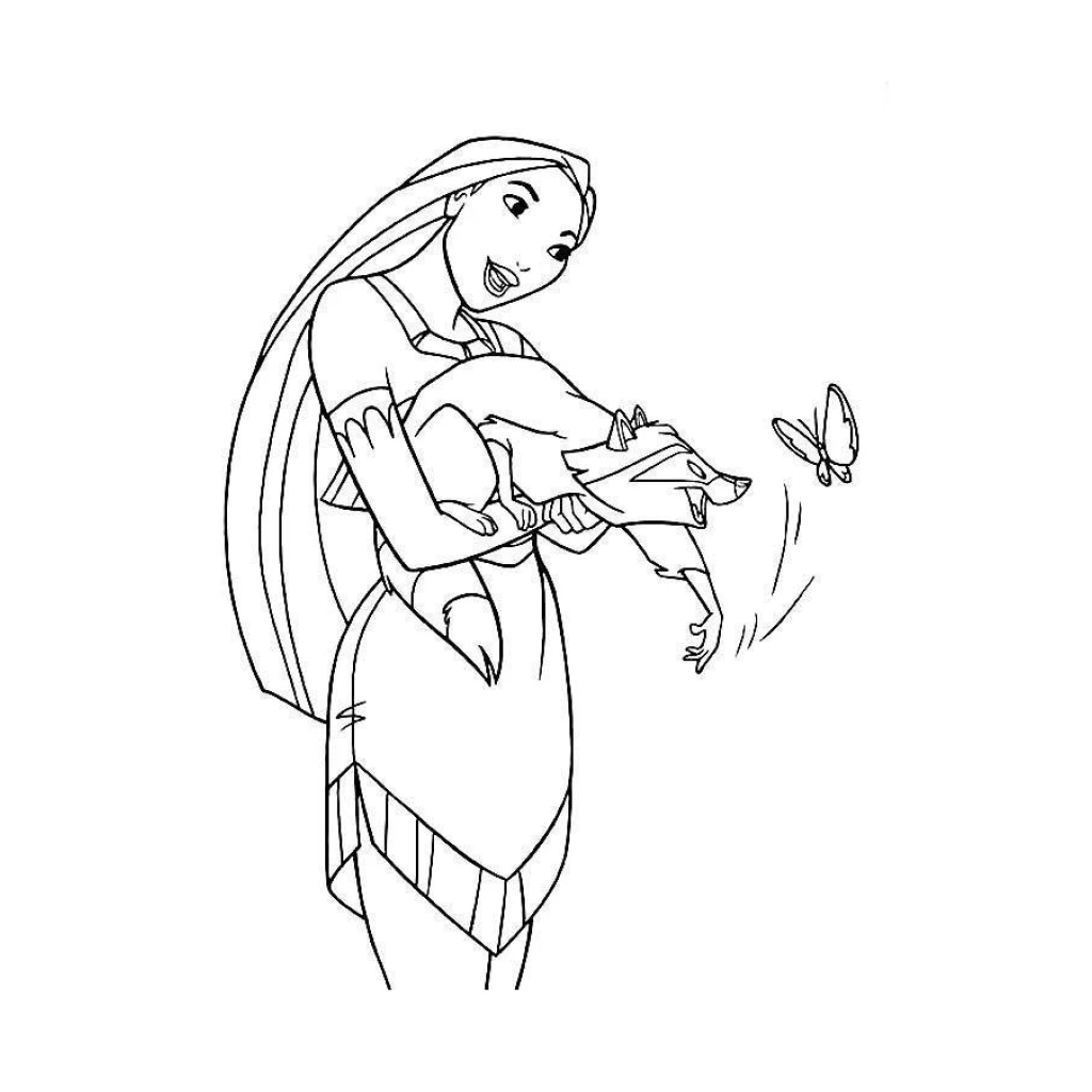 Desenho de Pocahontas para colorir e imprimir grátis