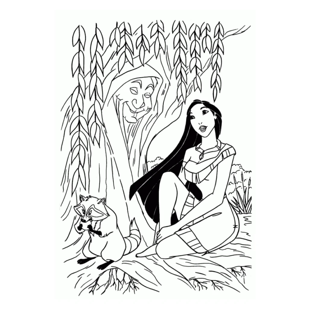 Dibujo de Pocahontas para colorear e imprimir gratis