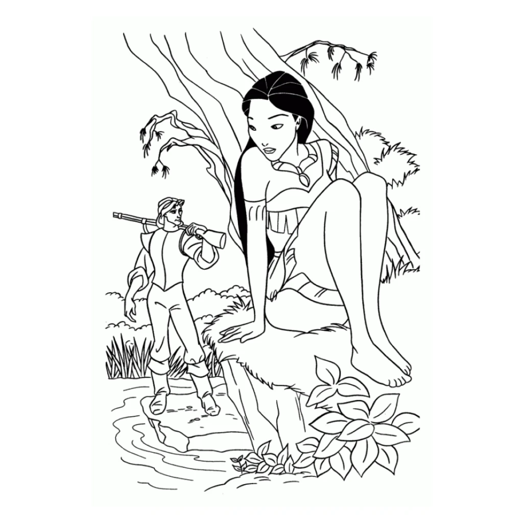 Dibujo de Pocahontas para colorear e imprimir gratis