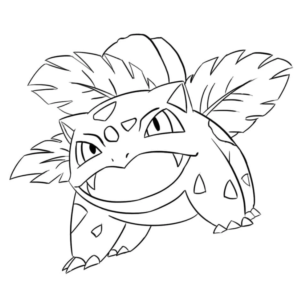 Desenho de Pokémon Ivysaur para colorir e imprimir grátis