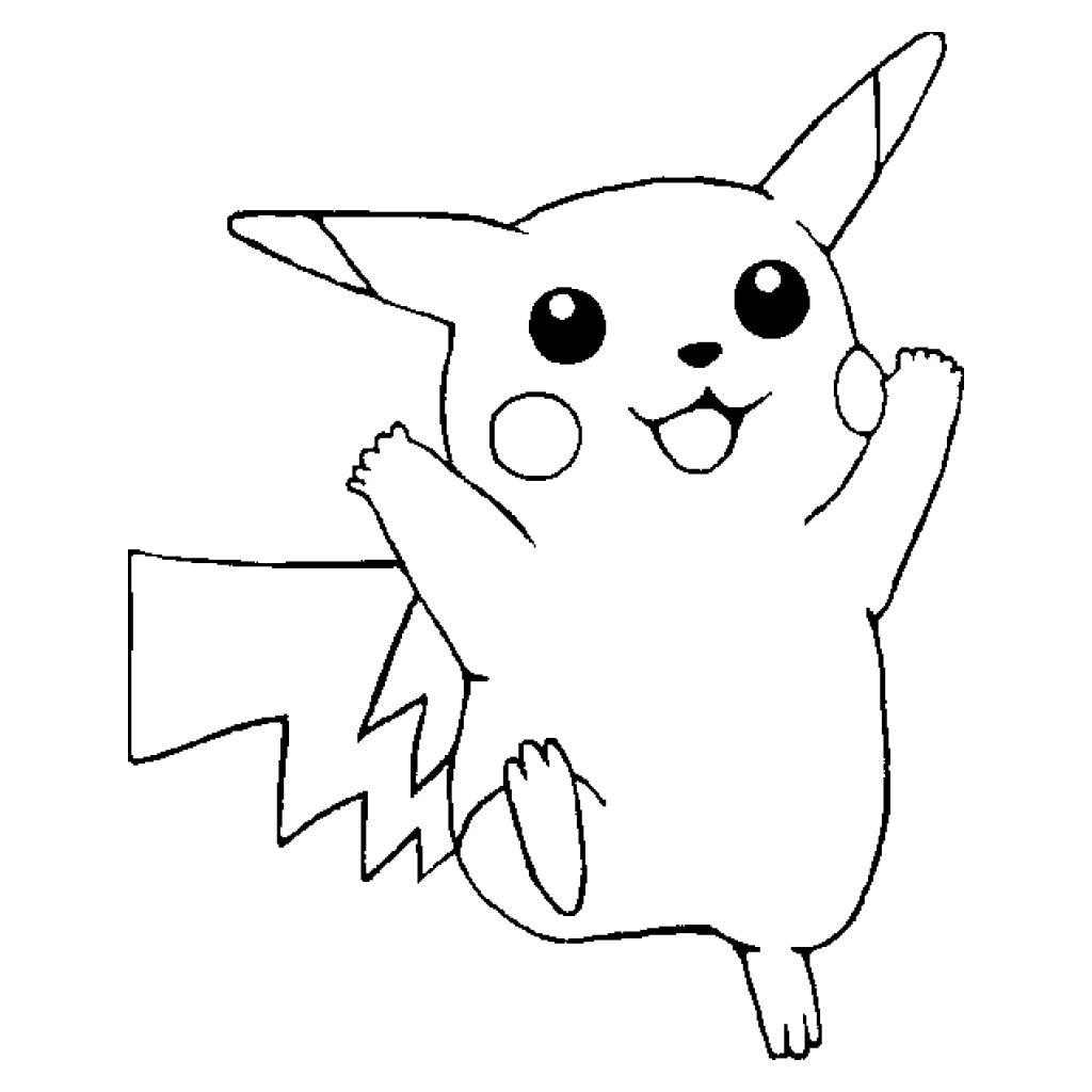 Desenho de Pikachu para colorir e imprimir grátis