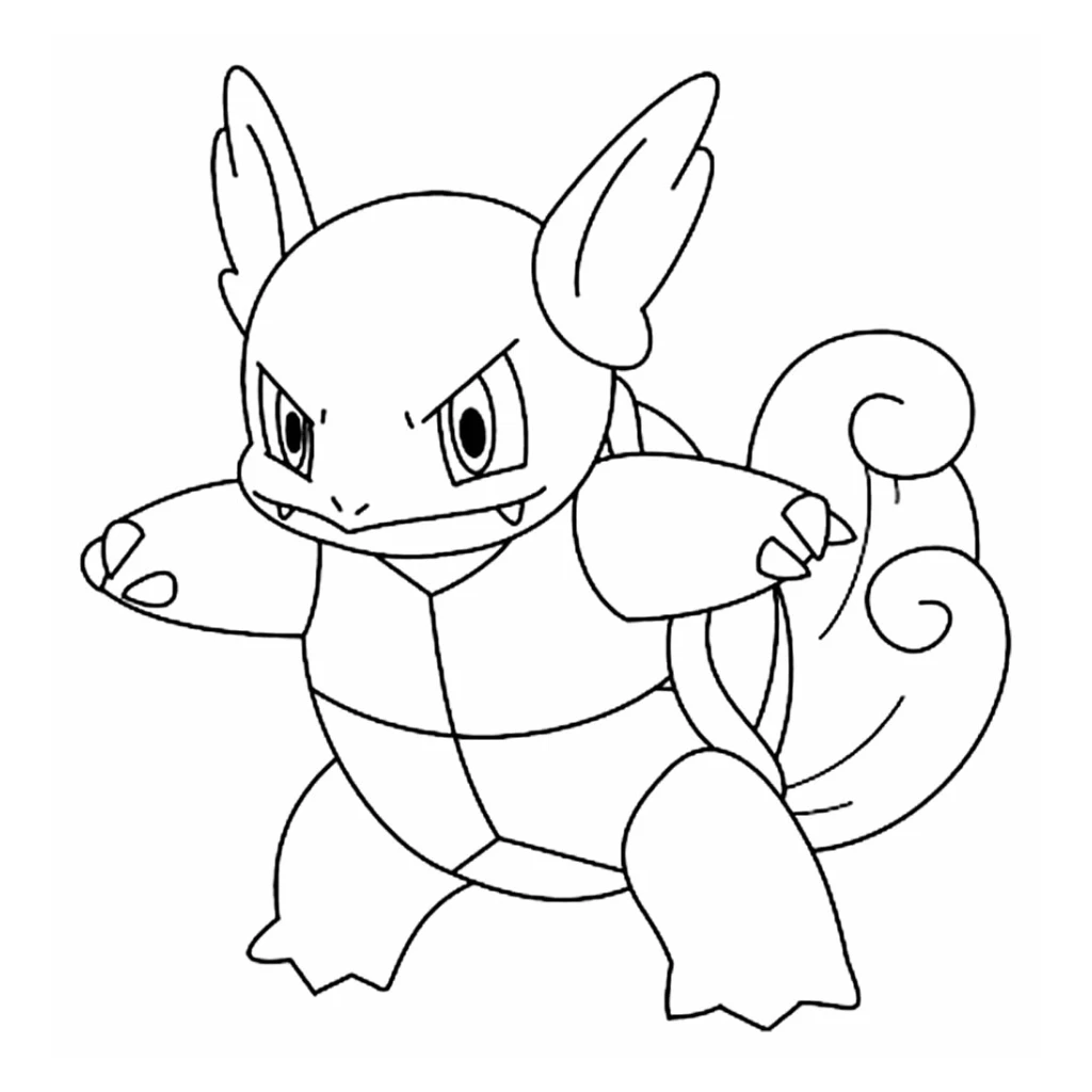 Desenho de Pokémon Squirtle para colorir e imprimir grátis