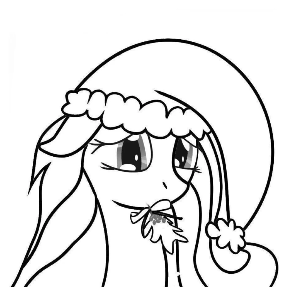 Desenho de Pony Natalino para colorir e imprimir grátis