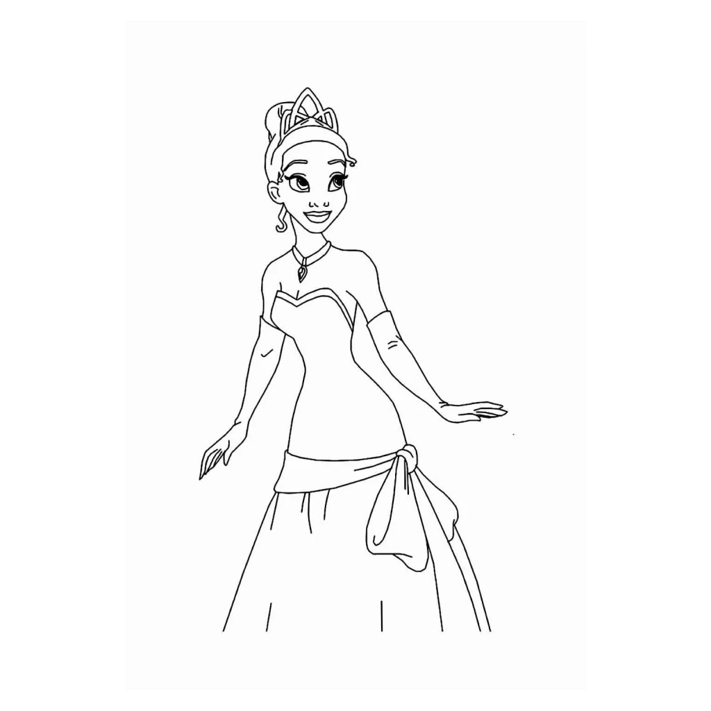 Desenho de Princesa E O Sapo para colorir e imprimir grátis