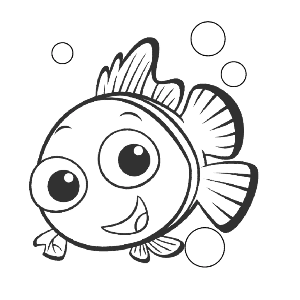 Desenho de Peixe Nemo para colorir e imprimir grátis