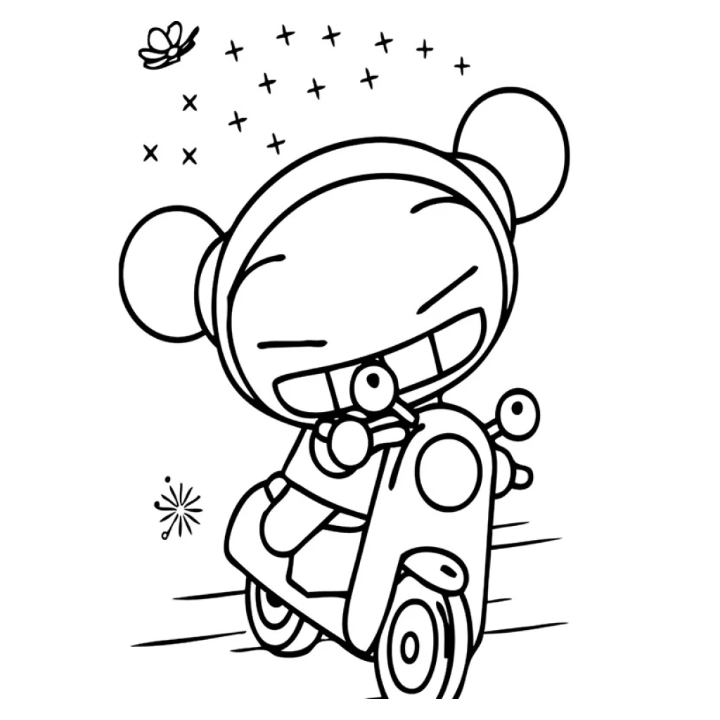 Desenho de Scooter Divertido para colorir e imprimir grátis