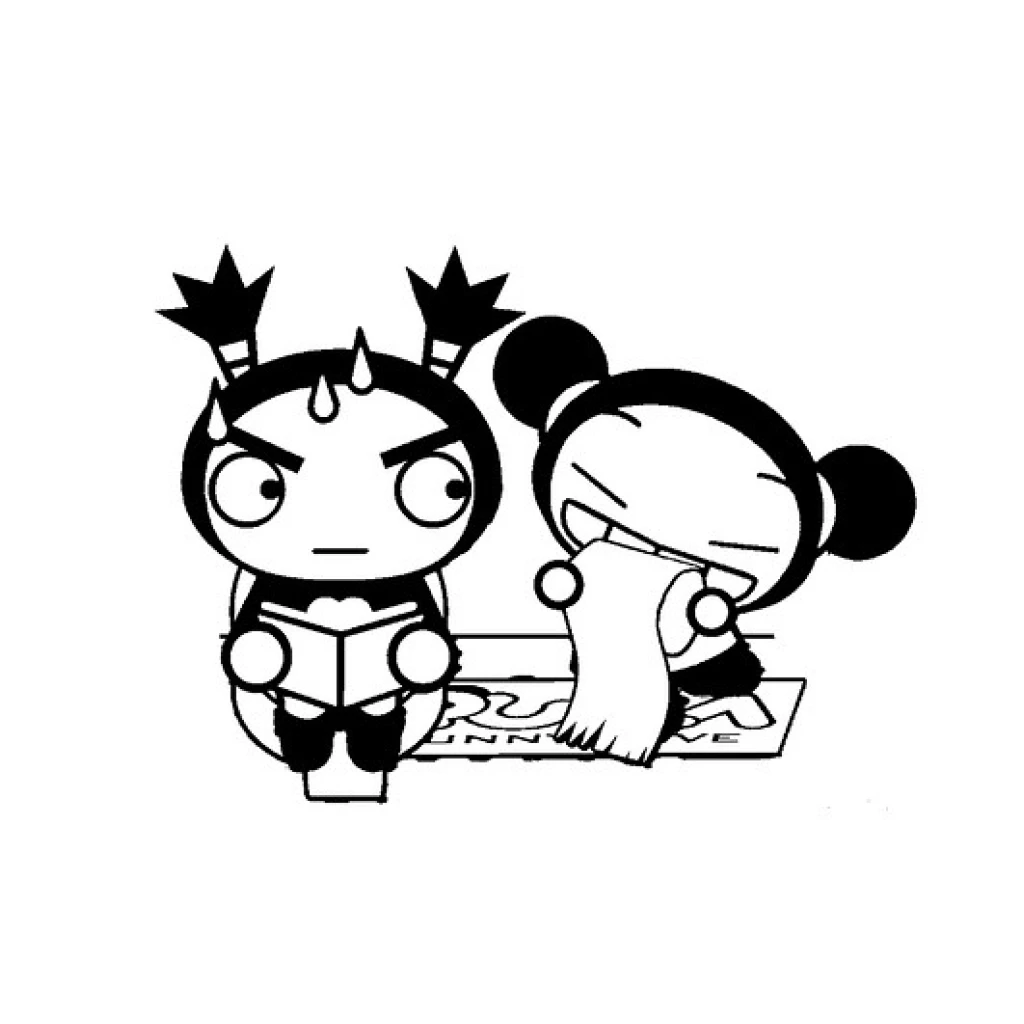 Desenho de Pucca e Garu para colorir e imprimir grátis