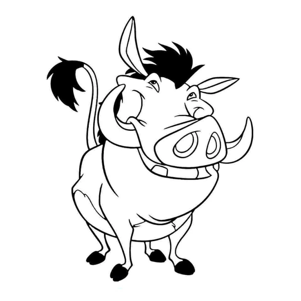 Desenho de Javali Pumba para colorir e imprimir grátis