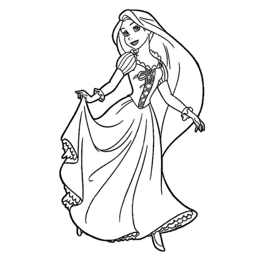 Dibujo de Rapunzel para colorear e imprimir gratis