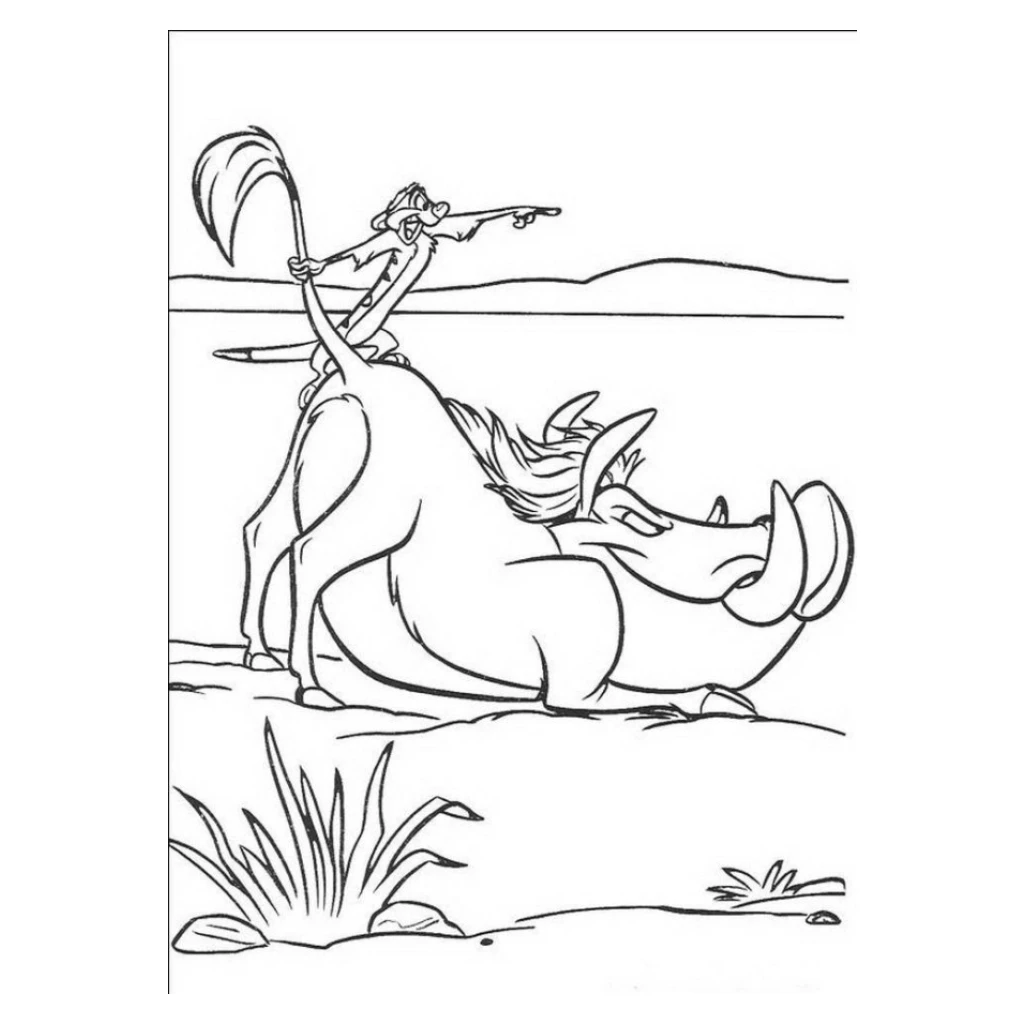 Lion King's Warthog coloring page to print for free