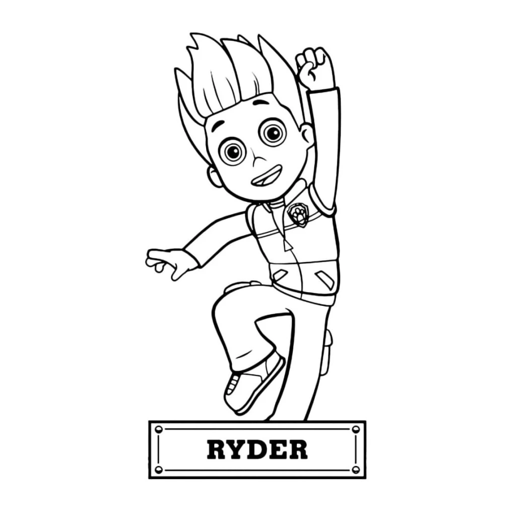 Desenho de Ryder Da Patrulha Canina para colorir e imprimir grátis