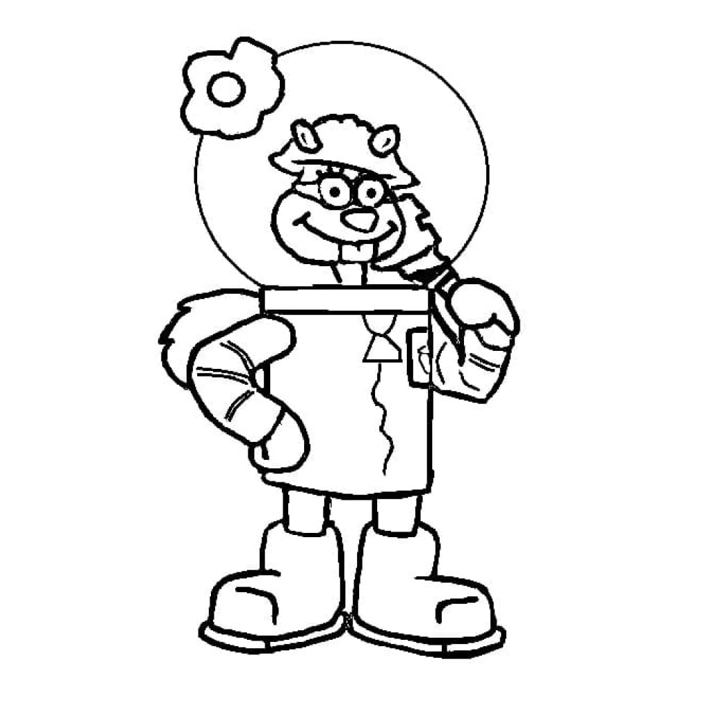 Dibujo de Sandy Cheeks Muy Feliz para colorear e imprimir gratis