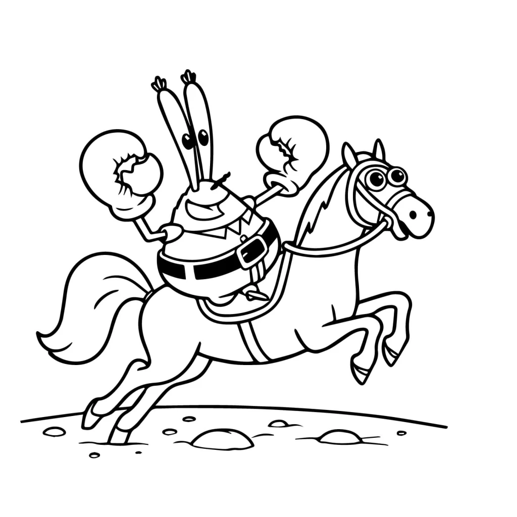 Dibujo de Su Cangrejo Montando A Caballo para colorear e imprimir gratis