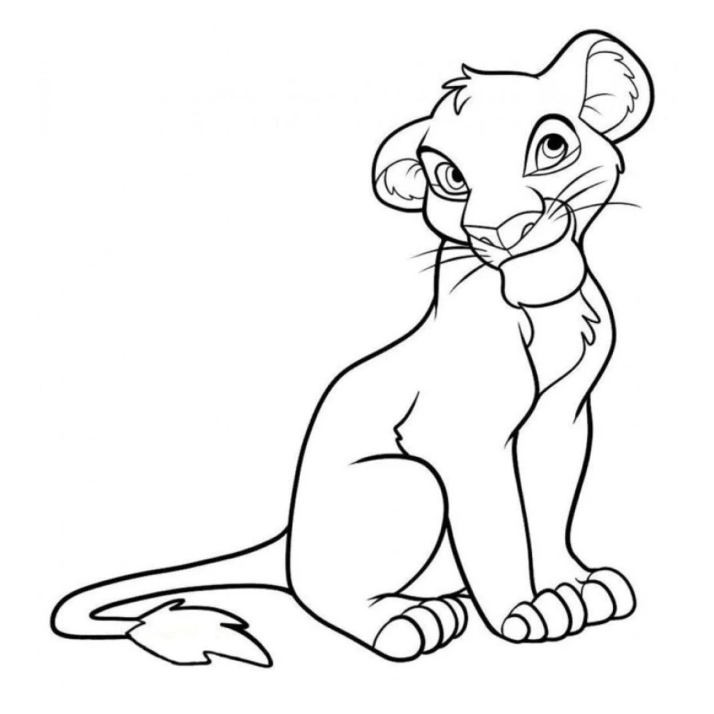 Desenho de Leão Simba para colorir e imprimir grátis