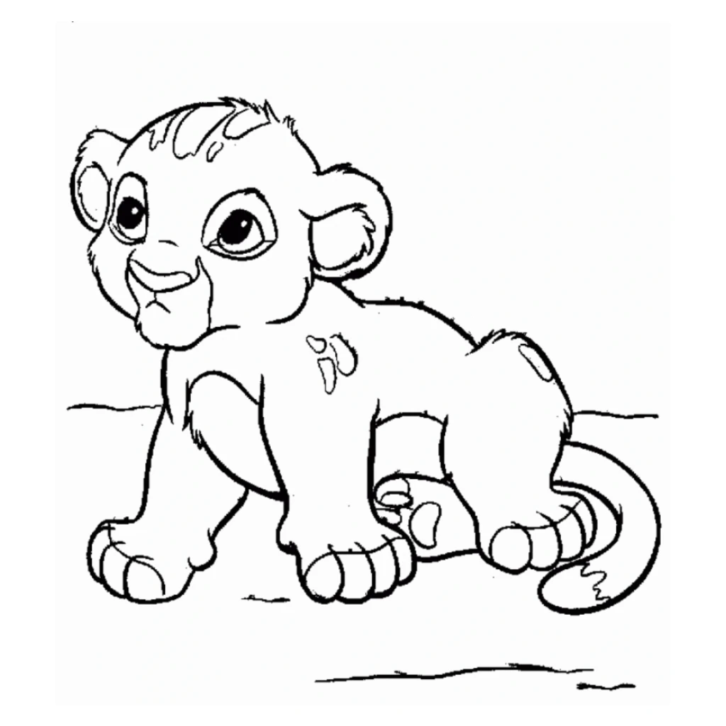 Desenho de Simba para colorir e imprimir grátis
