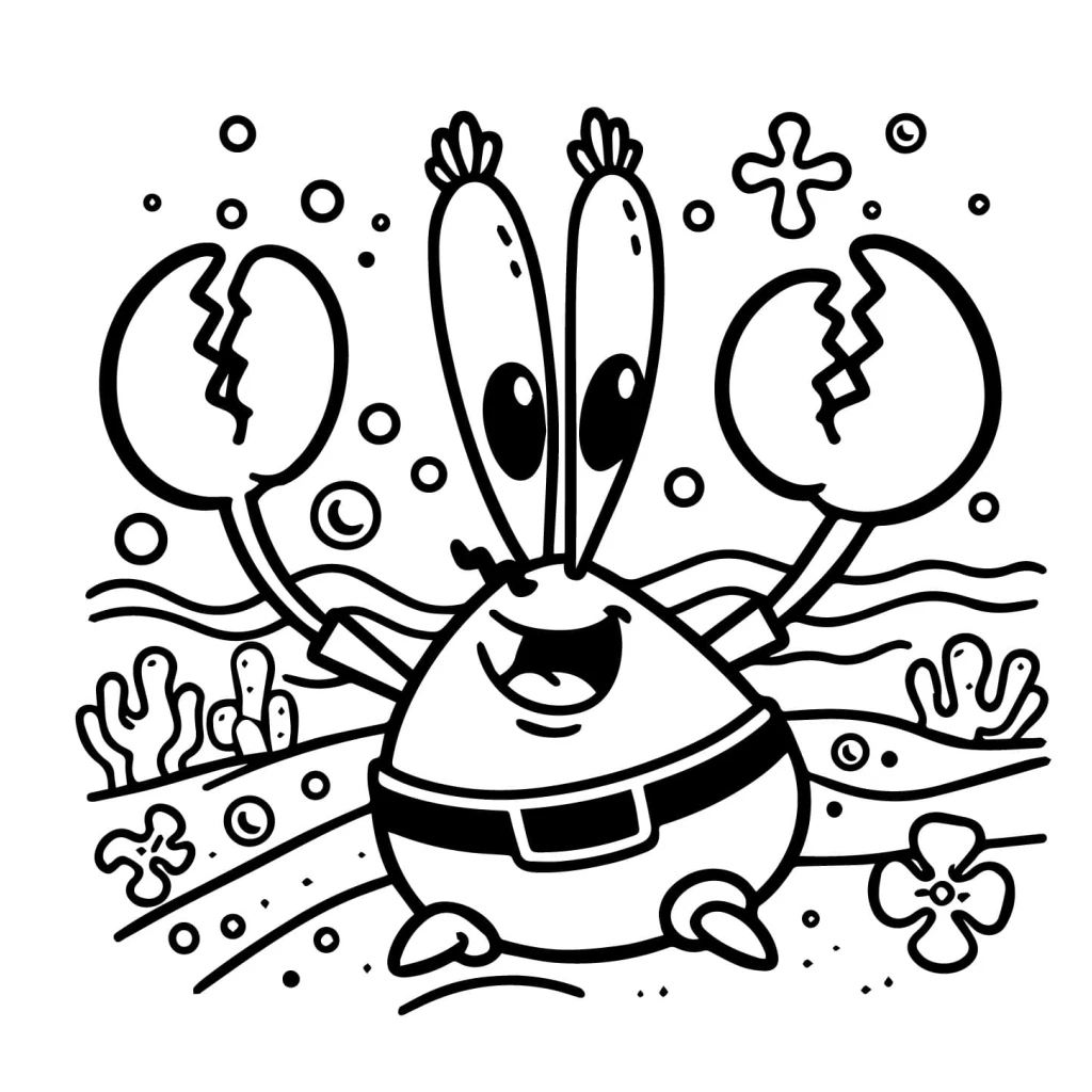 Dibujo de Cangrejo Feliz para colorear e imprimir gratis