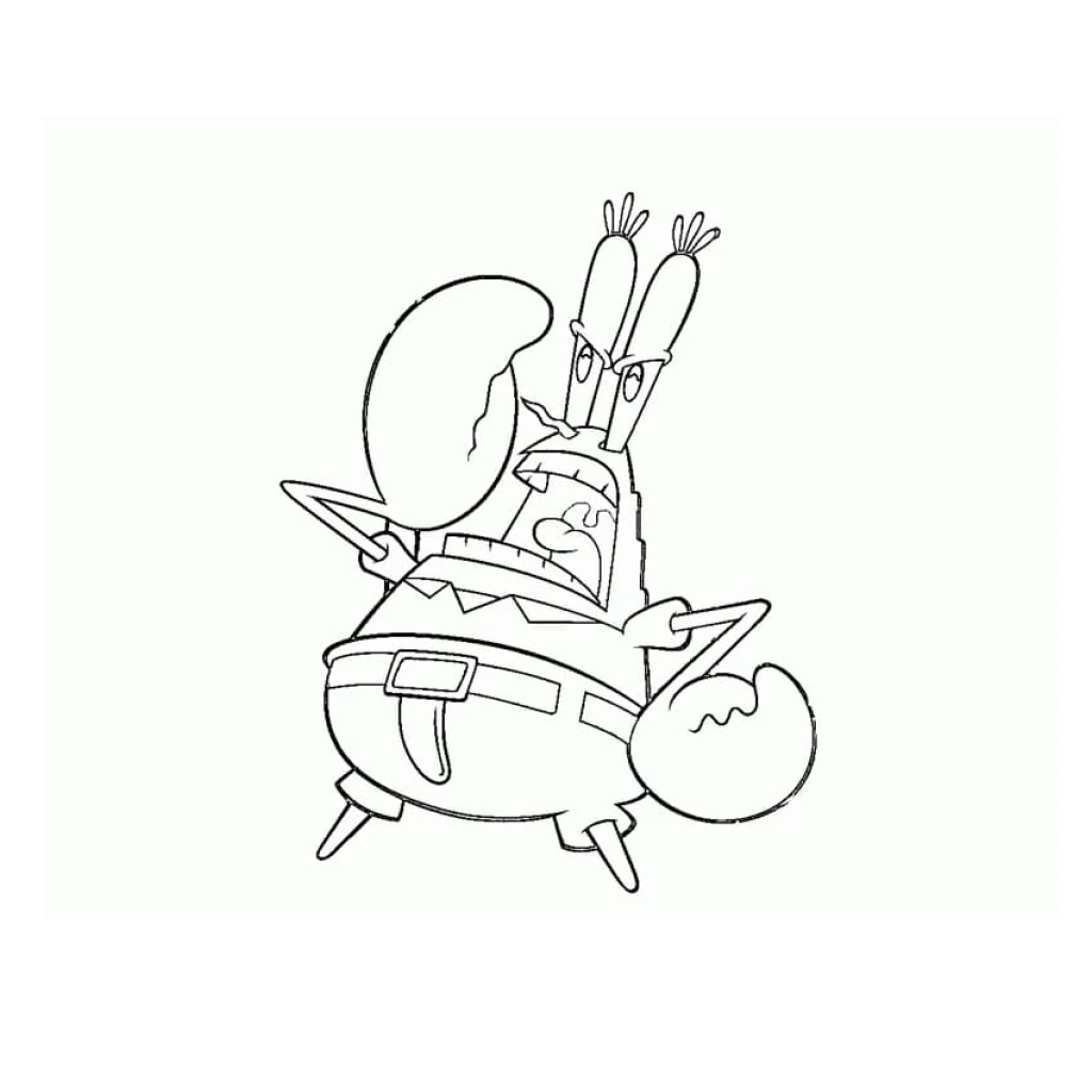 Dibujo de Cangrejo gritando para colorear e imprimir gratis