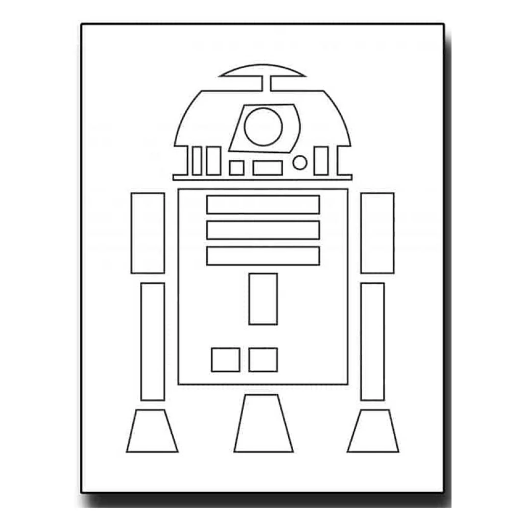 Dibujo de R2D2 De Star Wars para colorear e imprimir gratis
