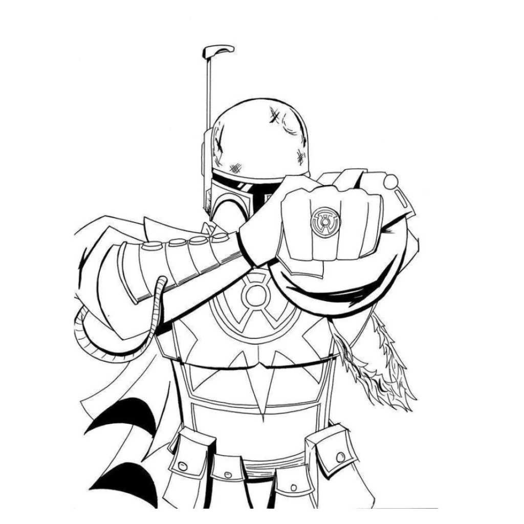 Dibujo de Boba Fett para colorear e imprimir gratis