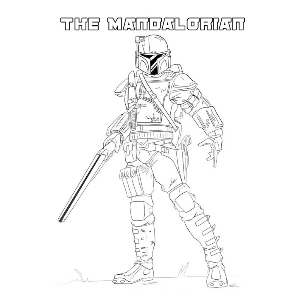 Desenho de Mandaloriano para colorir e imprimir grátis