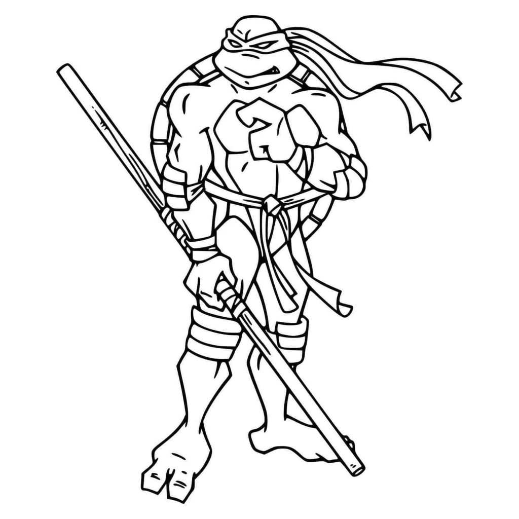 Dibujo de Tortuga Ninja Donatello para colorear e imprimir gratis