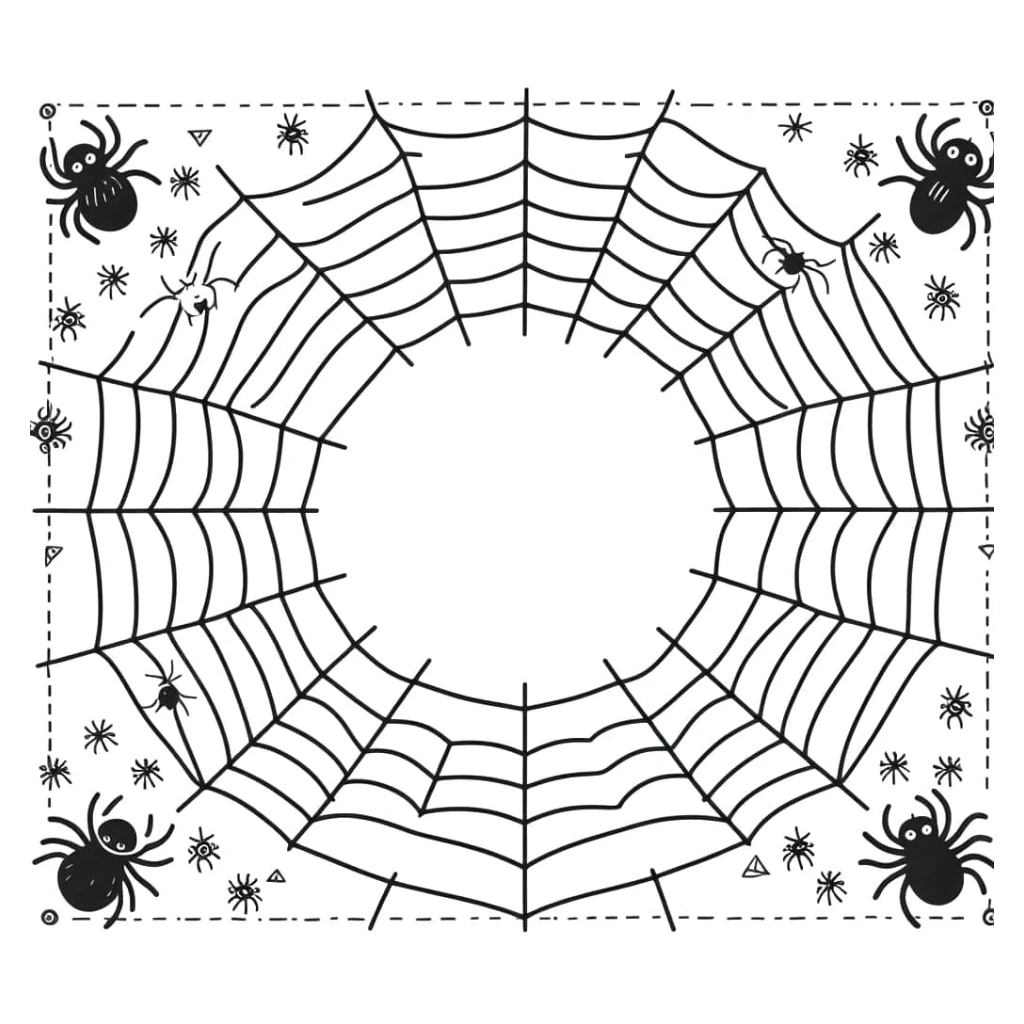 Halloween Spider Web coloring page to print for free