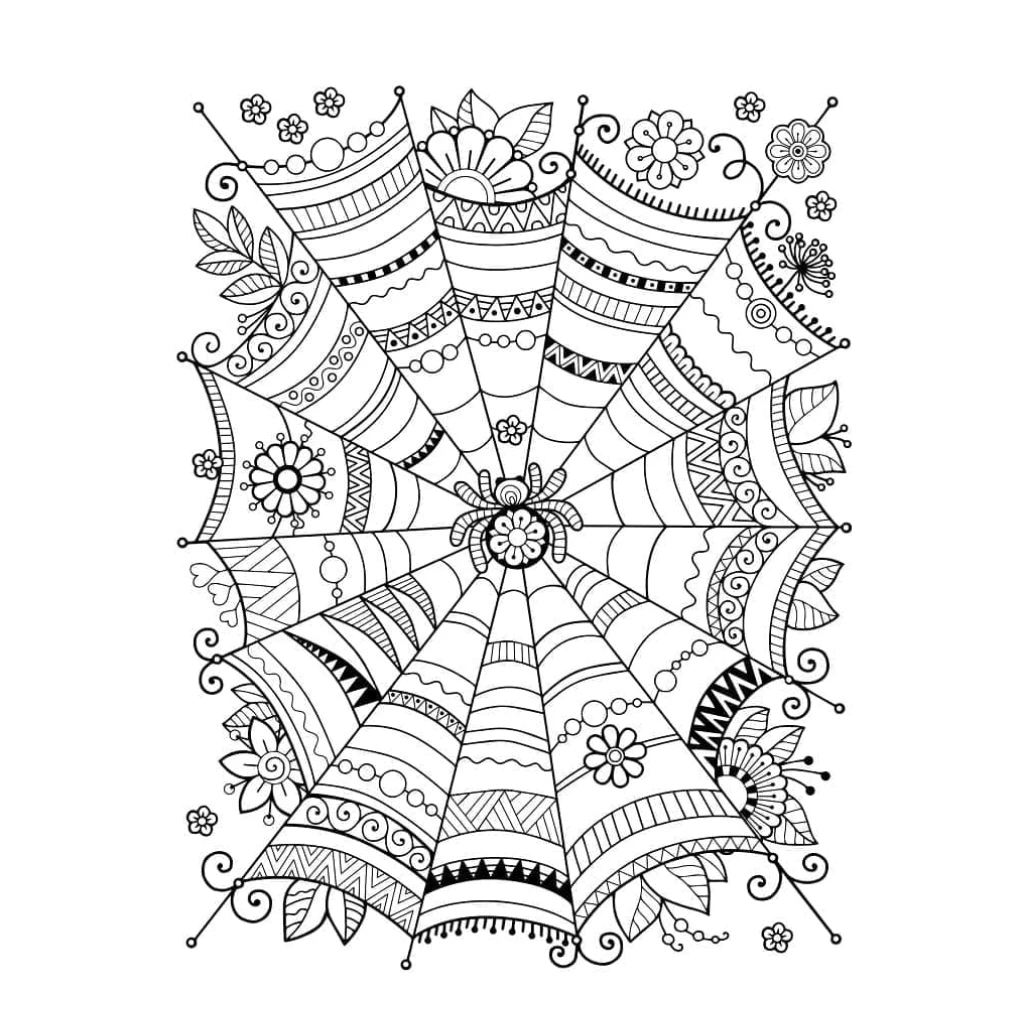 Spider Web coloring page to print for free
