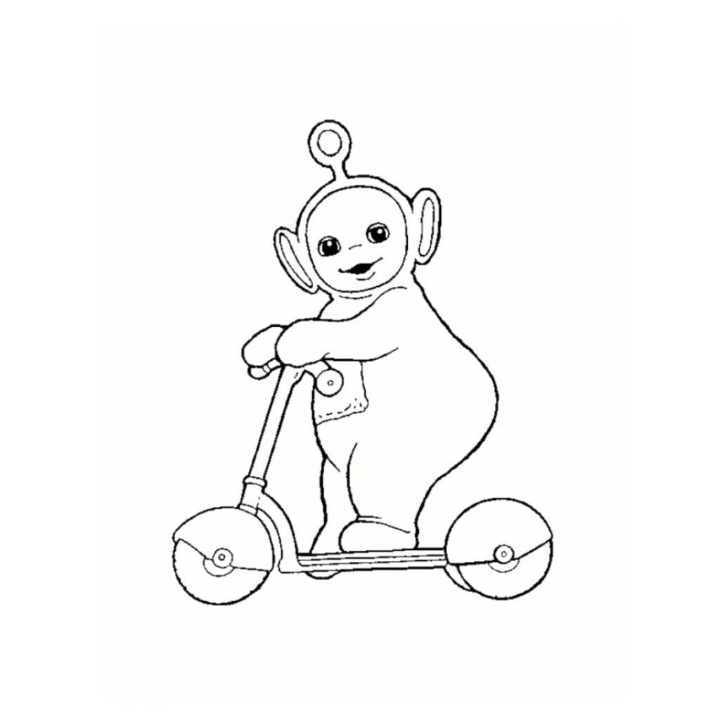 Dibujo de Teletubbies Montando Patinetes para colorear e imprimir gratis