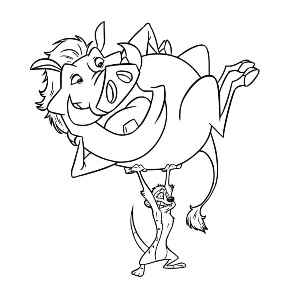 Desenho de Timão E Pumba para colorir e imprimir grátis