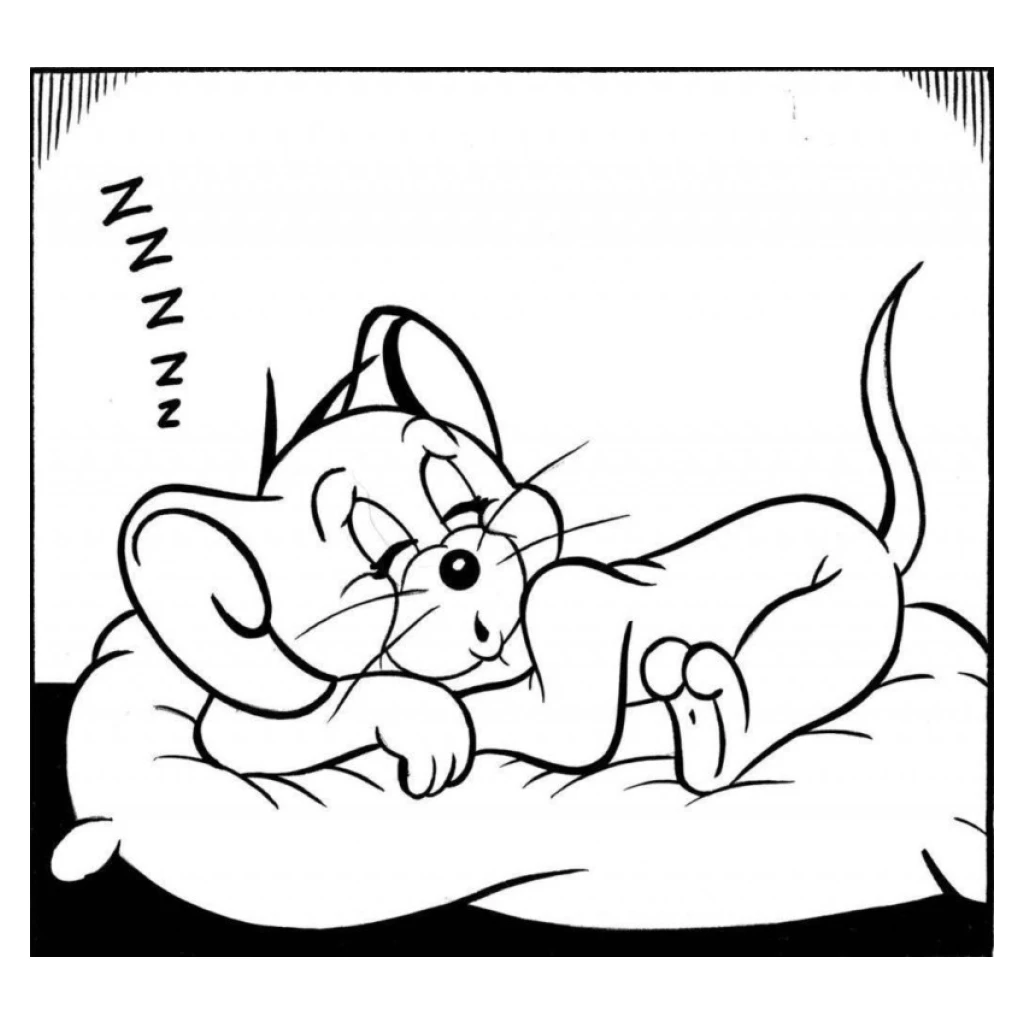 Desenho de Jerry Dormindo para colorir e imprimir grátis