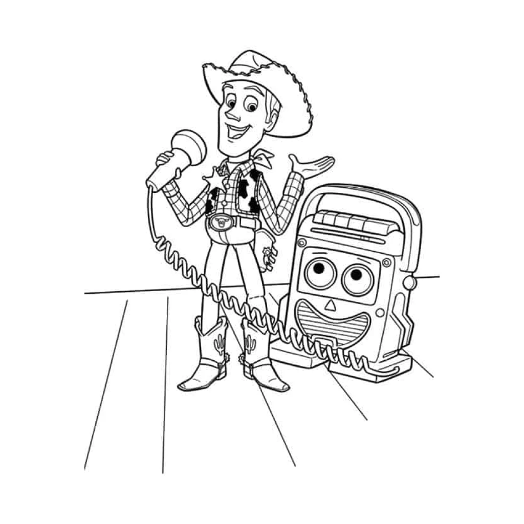 Desenho de Woody De Toy Story para colorir e imprimir grátis