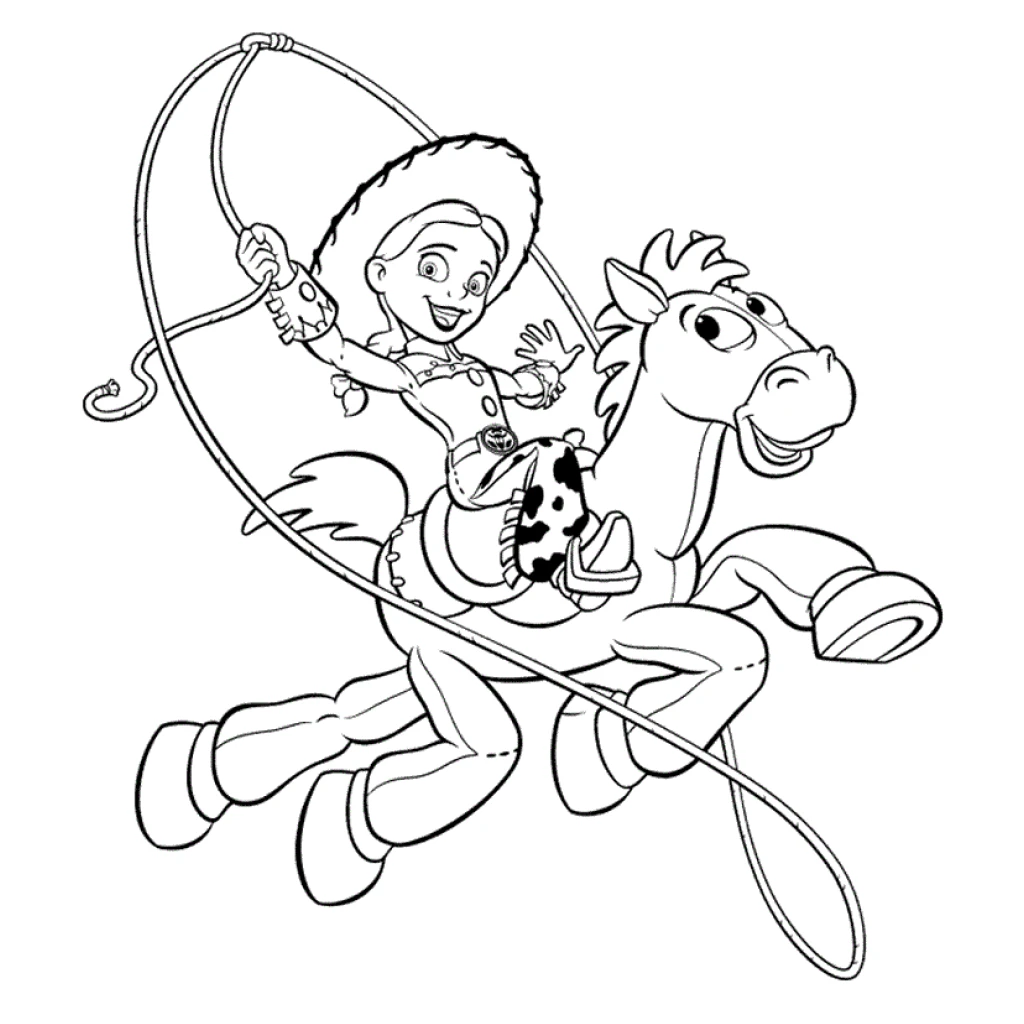 Desenho de Jessie E Seu Cavalo De Toy Story para colorir e imprimir grátis