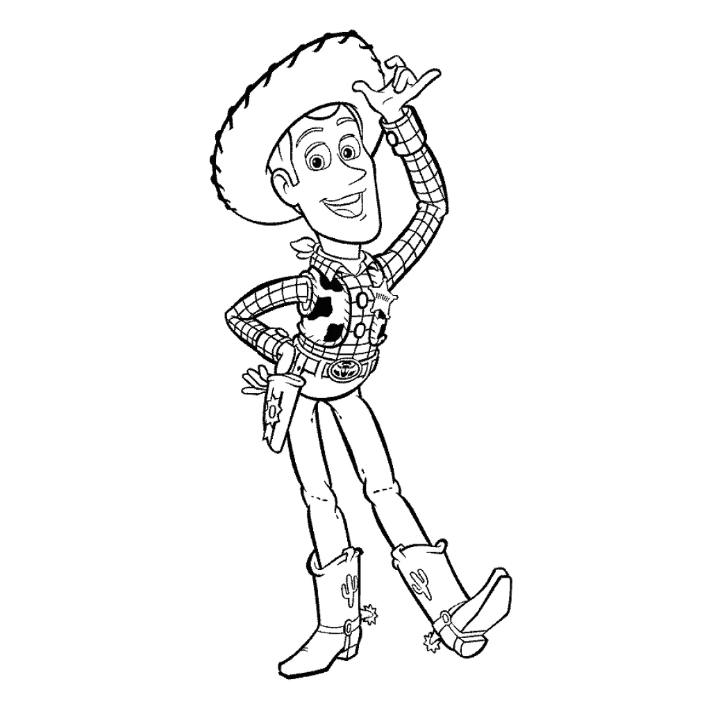 Desenho de Woody De Toy Story para colorir e imprimir grátis