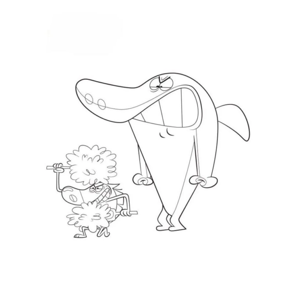Zig And Sharko The Shark coloring page to print for free