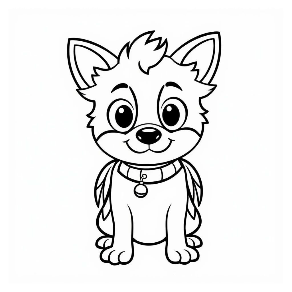 Desenho de Bixinho Fofo Metade Cachorro Metade Pássaro para colorir e imprimir grátis
