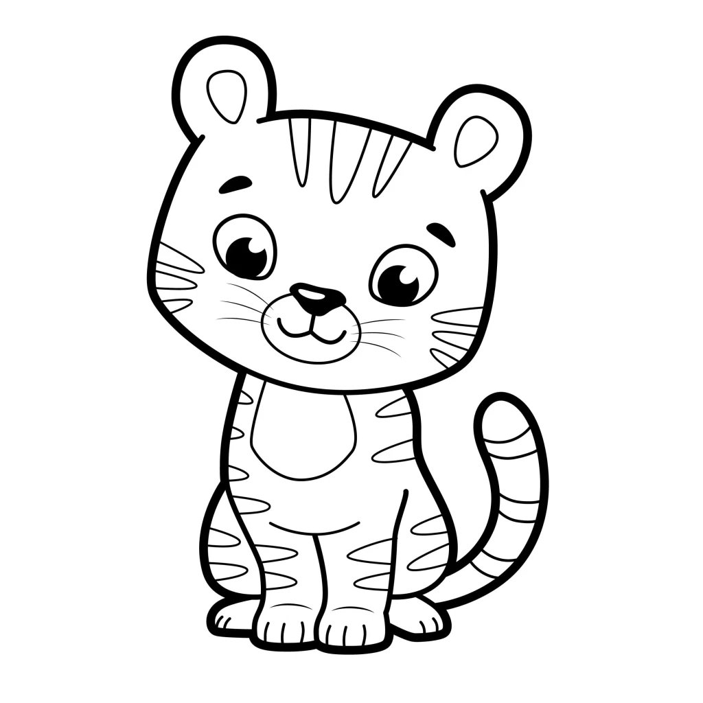 Desenho de Um Filhote De Tigre para colorir e imprimir grátis